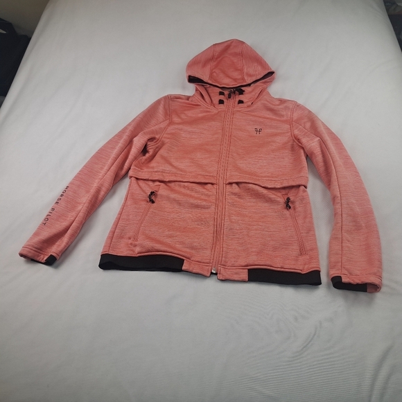 Horse Pilot Women's Long Sleeve Fleece Hoodie Jacket Tempest Pink Size L - Picture 11 of 14